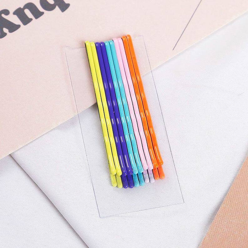 Color Word Clip Candy Color Korean Style Simple Hairpin Headdress Girl Hairpin with Broken Hair