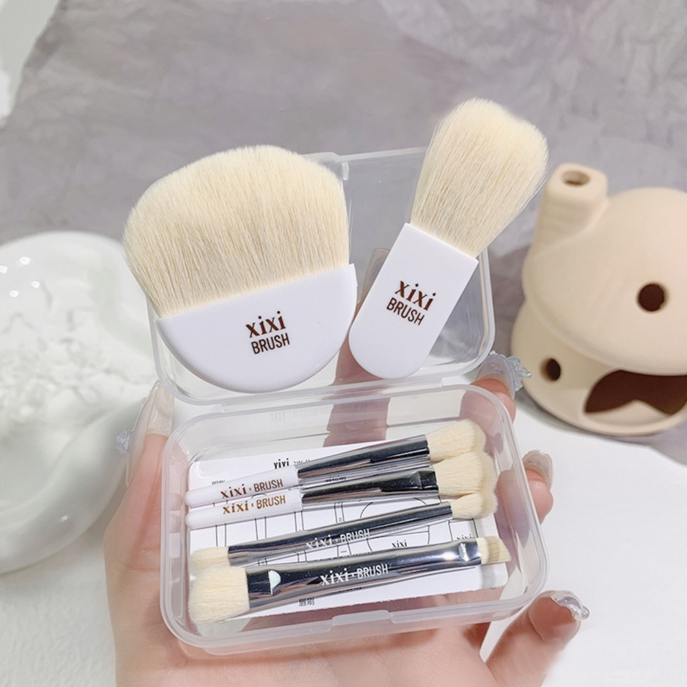 Bộ 6 Cọ Trang Điểm Du Lịch Mini Cọ Che Khuyết Điểm Mềm Cầm Tay Dụng Cụ Đánh Phấn Mắt Nền Làm Đẹp Kèm Hộp