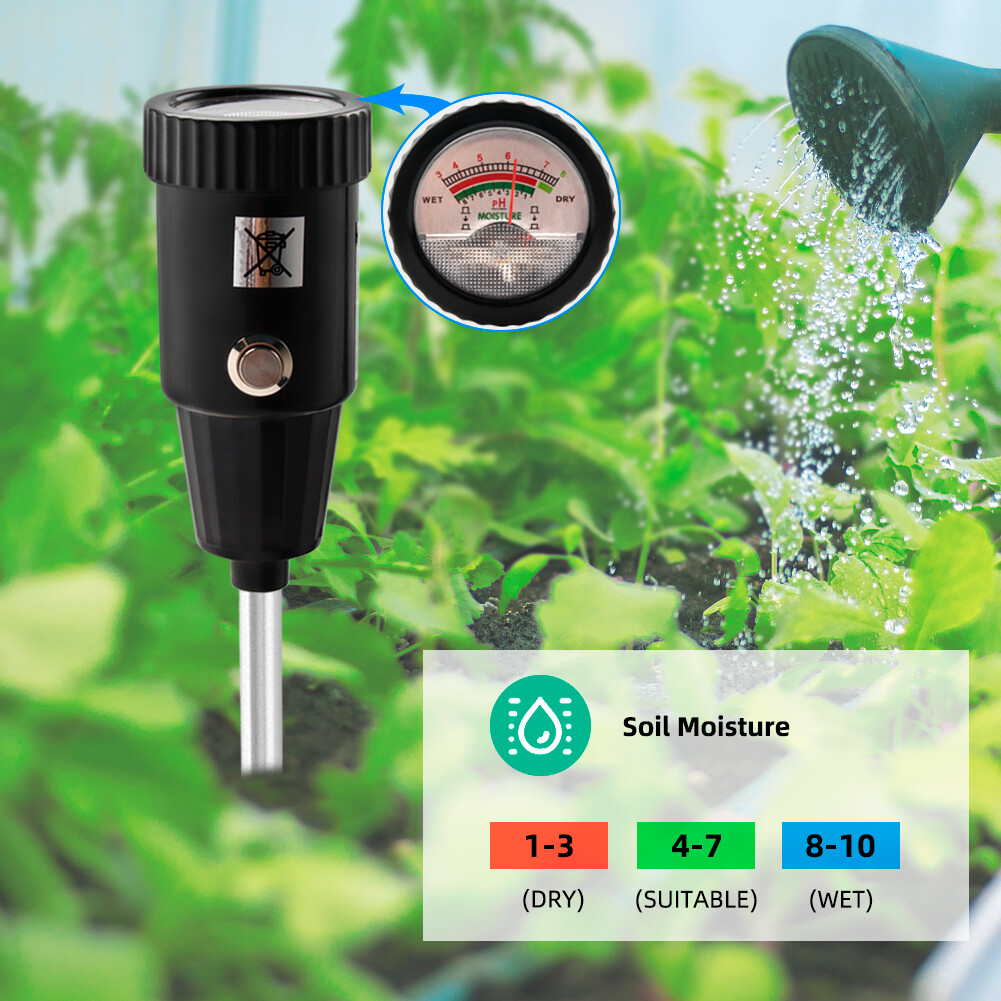 Máy Đo Độ Ẩm Yieryi Cho Đất, Máy Phân Tích Độ Ẩm, Độ Ẩm, Đất, 3-8, PH 1-8, Độ Ẩm