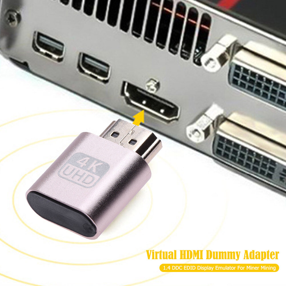 HDMI Dummy Plug Display Emulator Virtual Display DDC EDID Headless Ghost Adapter Computer Parts