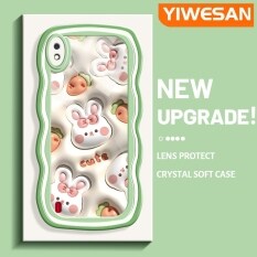 Ốp lưng Yiwesan cho Samsung A10 Ốp lưng chống sốc Silicone đơn giản vỏ điện thoại mềm viền sóng nhiều màu hình thỏ hoạt hình 3D dễ thương Ốp trong suốt bảo vệ ống kính máy ảnh