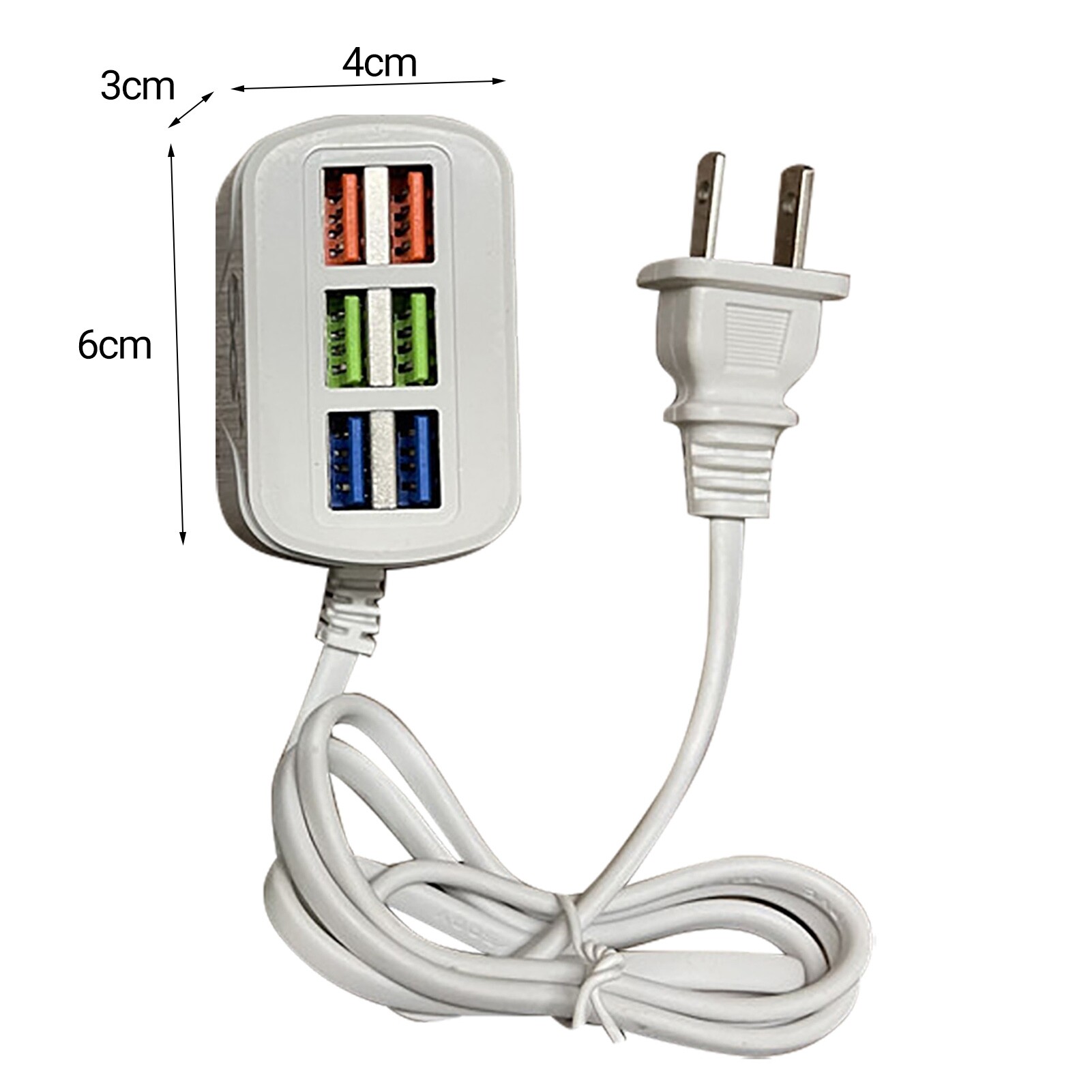 （US  Plug）Ổ Cắm Điện USB Bộ Chia HUB Ổ Cắm Mở Rộng Mini USB 6 Cổng Cắm Sạc Nhanh Đa Năng Cho Văn Phòng