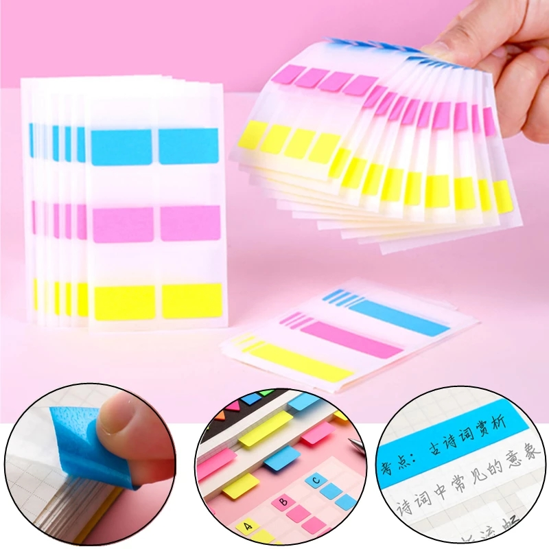 120Sheets Korean Index Sticky Notes Transparent Writable Classification Label Sticker