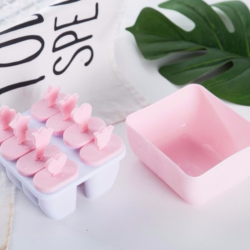 8-Cell Reusable Mould Tray DIY Popsicle Ice Cream Maker Square