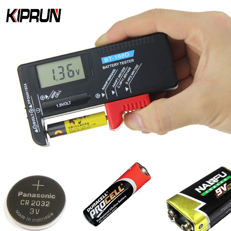 [Ready stock] KIPRUN Smart LCD Digital Battery Tester Electronic Battery Power Measure Checker for 9V 1.5V AA AAA Cell C D Battery Meter,BT168D