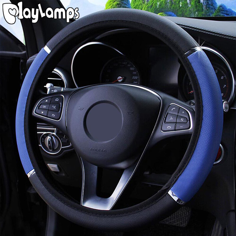 1 Pcs Universal Car Steering Wheel Cover Auto Steering Wheel Braid On The Steering Wheel Cover  Car Interior Accessories