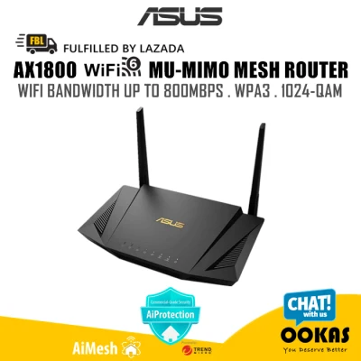Asus RT-AX56U AX1800 Wi-Fi 6 (802.11ax) Wireless MU-MIMO Gigabit AX WiFi6 Router Support AiMesh (Mesh WiFi)