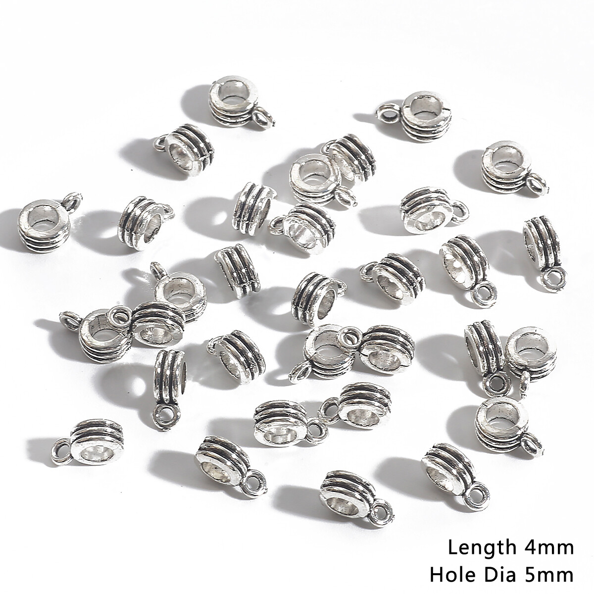 20Pcs Multiple Styles Antique Silver Color Beads Spacer Loose Beads For DIY Jewelry Making Bracelet Necklace Accessories