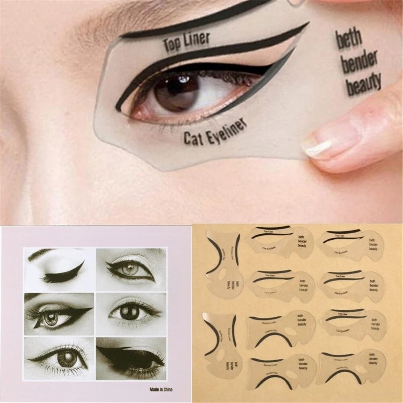 10 Cái Khuôn Kẻ Mắt Khuôn Kẻ Mắt Có Cánh Dụng Cụ Tạo Hình Khuôn Mẫu Khuôn Kẻ Mày Dụng Cụ Trang Điểm Phấn Mắt