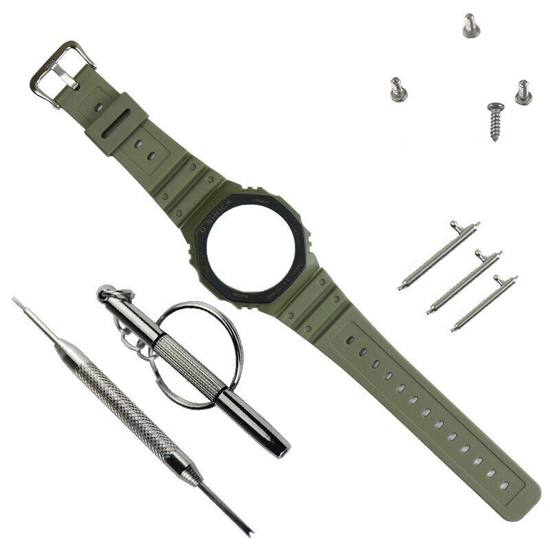Silicone Watch Strap For Casio GA-2100 Watch Band and Case Bezel Bands Replacement For Casio G-shock GA-2110 DIY Accessories