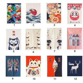 Printed Doorway Curtain Wall Hanging Room Dividers Cotton Linen