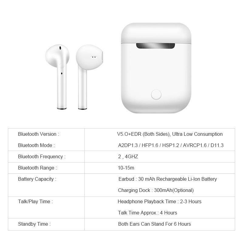 Tai Nghe Zeallion Tai Nghe Cảm Ứng Không Dây Bluetooth 5.0 Tai Nghe Nhét Tai Mini, Tai Nghe HS, Dành Cho IOS Android iPhone Samsung Xiaomi Huawei Vivo Oppo