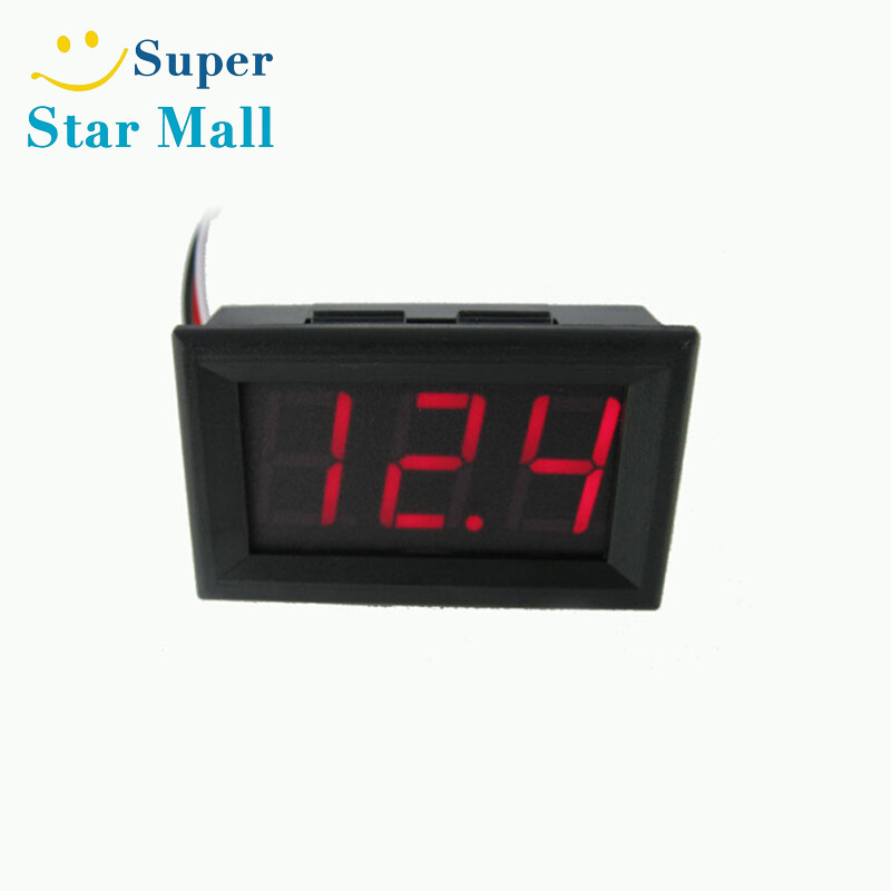 【 HOT Sale 】 0.56 Inch DC 0V-30.0V 3-wire Voltage Meter Head LED Digital Voltmeter with Reverse Polarity Protection