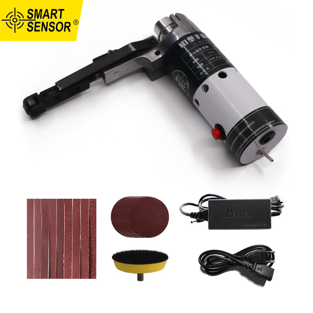 Smart Sensor Electric Belt Sander Mini Belt Sander Electric Grinder Small Grinding Machine Hand-held Electric Belt Sander with Sanding Belts