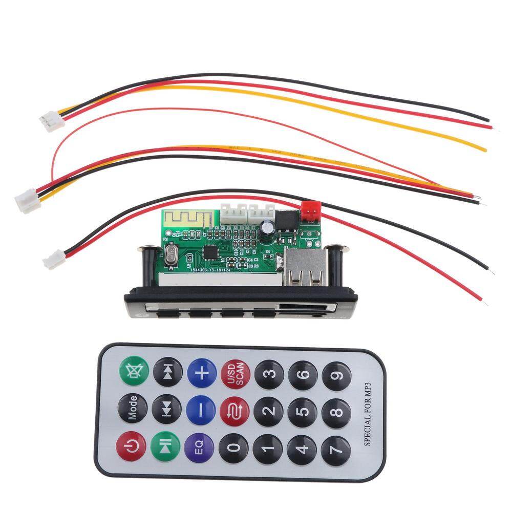 KEBETEME DC 12V Wireless Bluetooth 5.0 Decoder Board MP3 Player Colorful LCD Screen Display Car Audio Kit With USB U Disk TF FM Radio Music Audio Module Receiver Equipped With Remote Controller