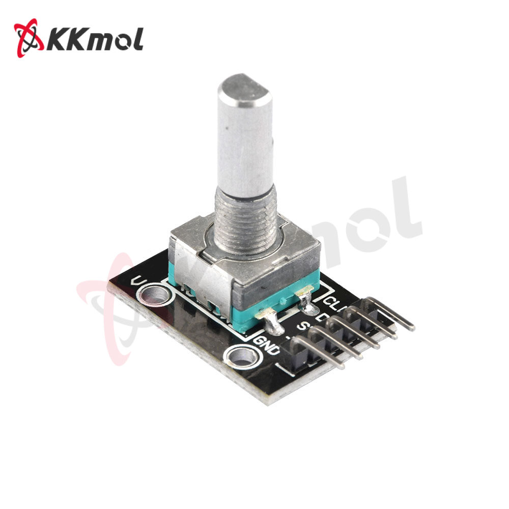 KKmol KY-040 For Module 360 Degrees Rotary Encoder Brick Sensor Module Switch Development Board 5V 5 Pins with Threaded for Arduino