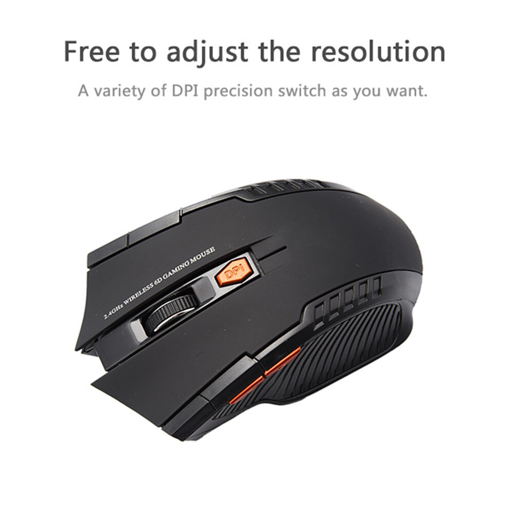 BOKEWU 2.4g Chuột chơi game không dây quang 6 nút chuột 2000dpi chuột USB cho máy tính xách tay PC