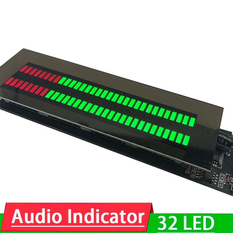 Bảng Hiển Thị Phổ Nhạc Âm Thanh Nổi Chỉ Báo Mức Âm Thanh Bộ Khuếch Đại Công Suất 32 Đèn LED VU Meter Cho Máy Nghe Nhạc MP3 Xe Hơi DC 12V 24V