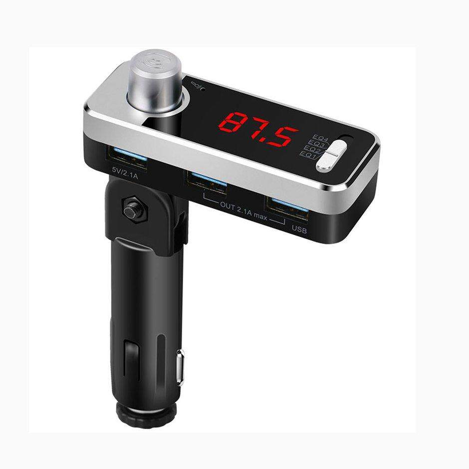 Elec Bluetooth FM Transmitter untuk Mobil, Mobil Nirkabel Adaptor Radio Stereo Modulator dengan QC3.0 Dual USB Port dan Layar LED