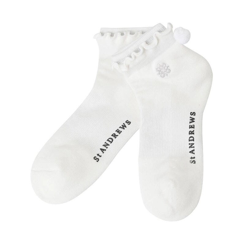 Authentic NEW ST ANDREWS Korean original golf women's lotus leaf lace design elastic ball socks sports breathable short hair ball breathable socks Korean 2023