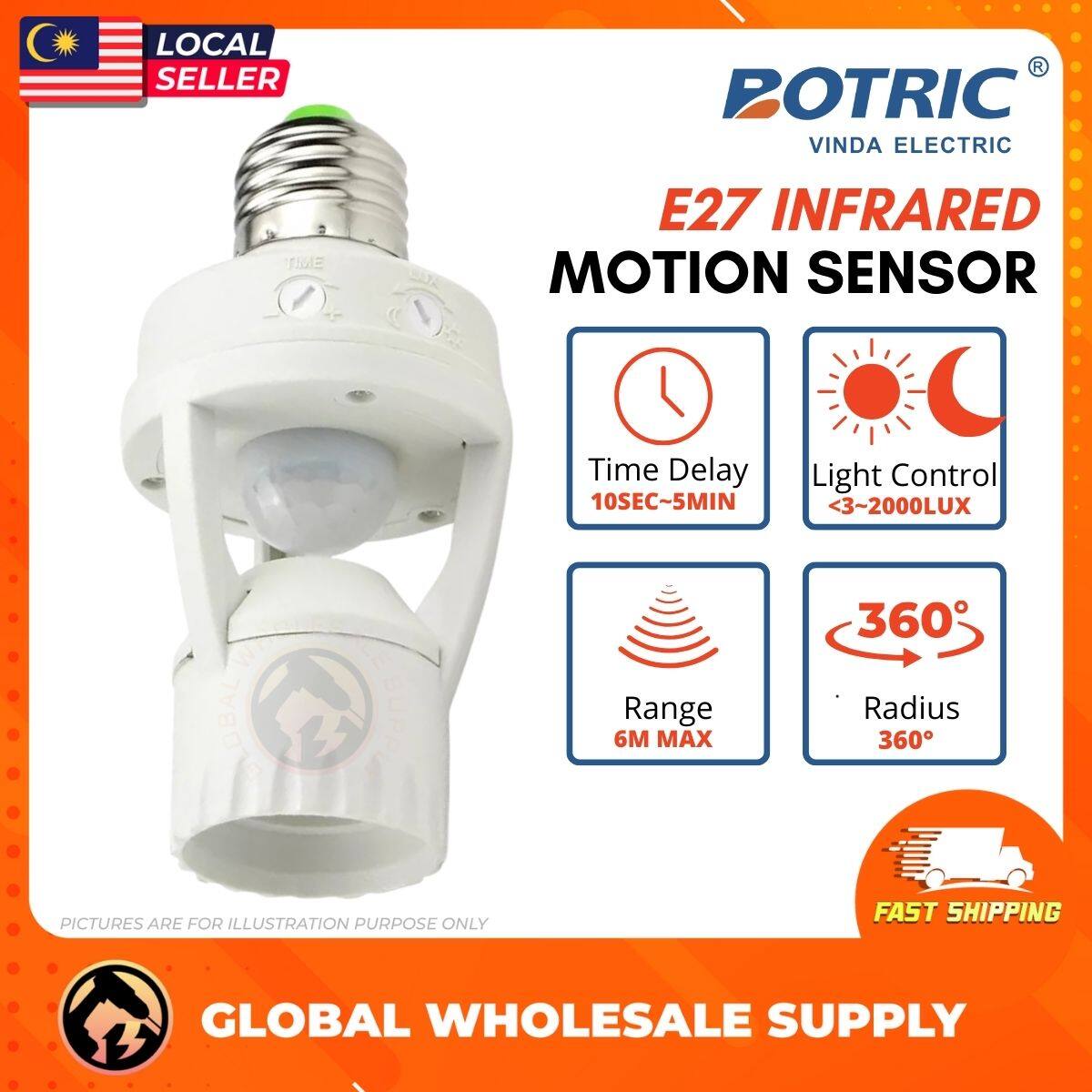 PREMIUM E27 Infrared Motion Sensor Lamp Holder Auto ON/Off Switch Bulb ...