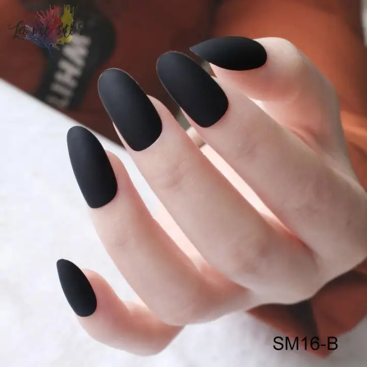La Vis 24pcs Frosted Matte Fake Nails Tips Rounded Head Diy