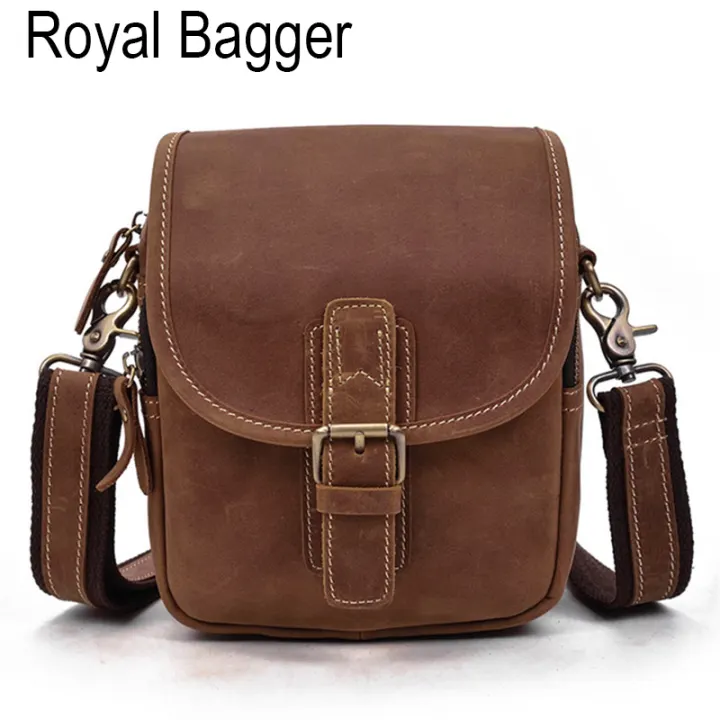 Royal Bagger Crazy Horse Leather Shoulder Bag Crossbody Bags For Leather Shoulder Bag Crossbody Bags