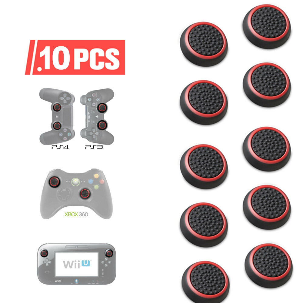 1pc joystick thumbstick for ps3 ps4 ps5 xbox one controller black red for 360 xbox thumb stick grip caps cases padded cap cover