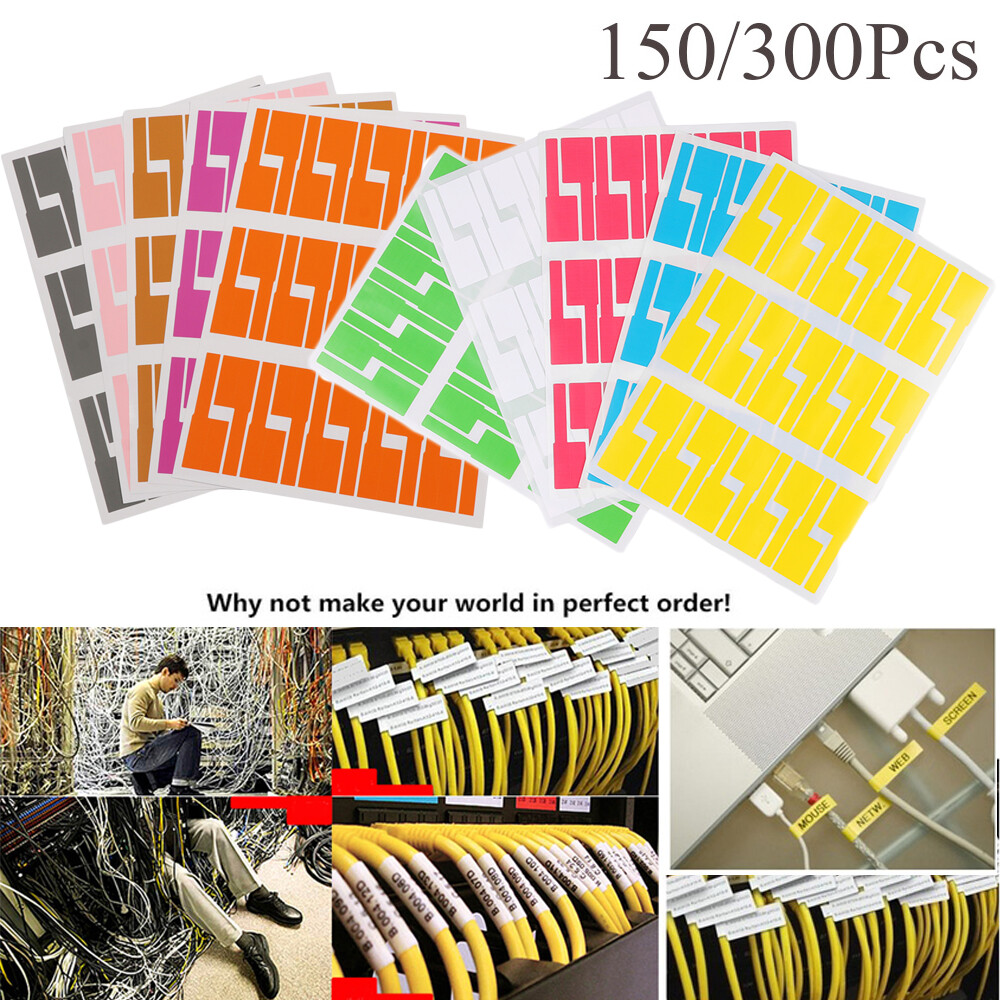 MSRC 150/300pcs Useful Network Wire Marker Tool Identification Tags Fiber Organizers Cable Labels Stickers