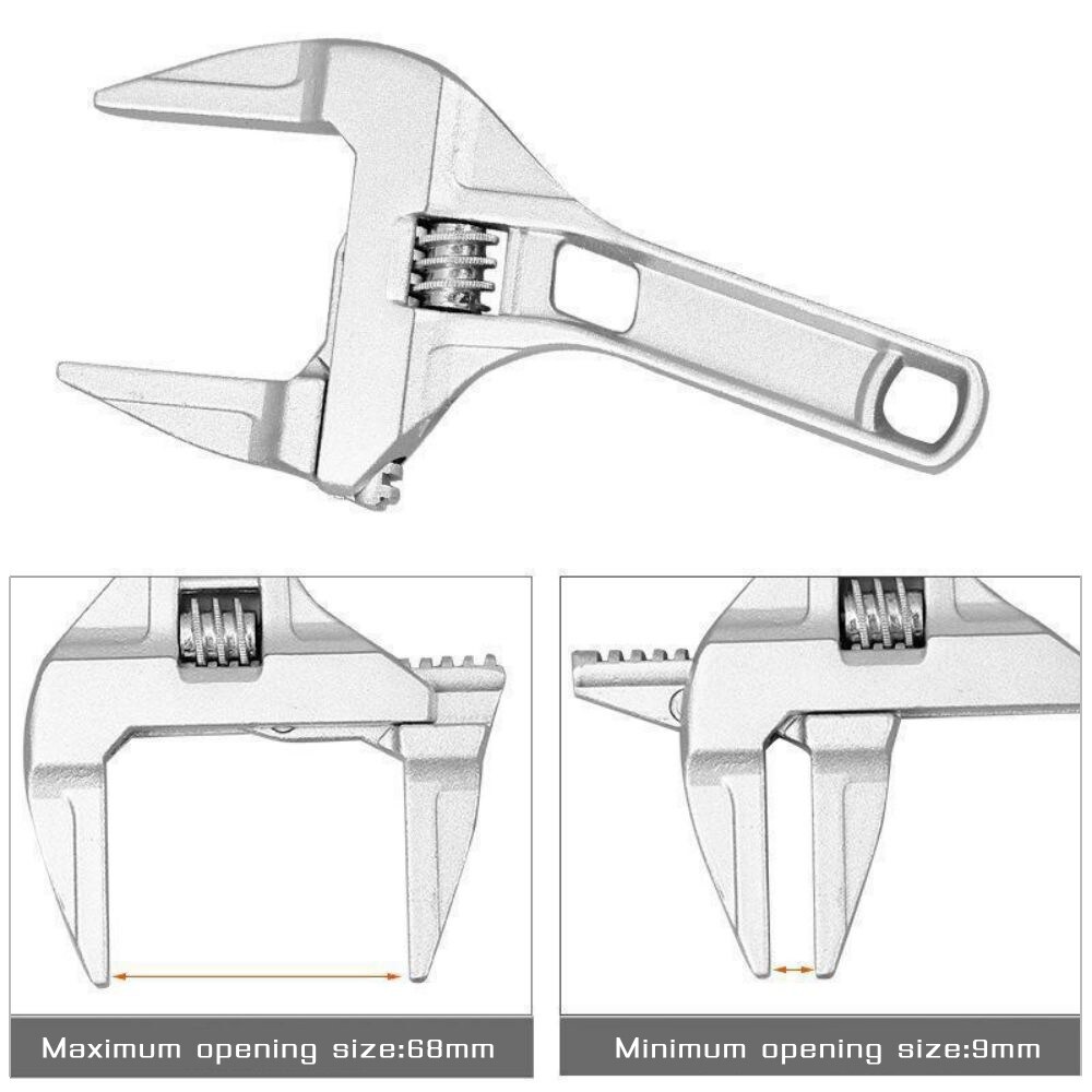 【hot】 Multi function Sanitary Wrench Aluminium Alloy Short Handle Large Opening Wrenches Universal Spanner Repair Tool for Water Pipe