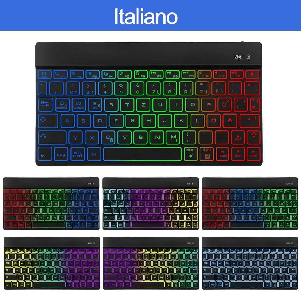 Wireless Bluetooth Keyboard Mini Tablet Keyboard Rechargeable Backlit Keyboard For Ipad Spanish German Italian English Keyboard