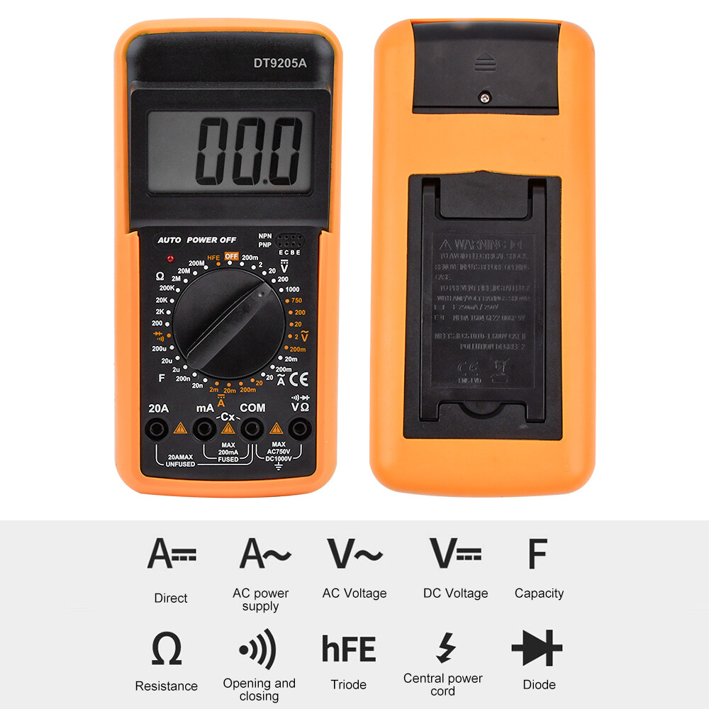 diymore DT-9205A Multimeter, Giá vạn năng, Đồng hồ vạn năng kỹ thuật số, Đồng hồ điện, Đồng hồ điện, Giá vạn năng Kẹp đo hiện tại Meter