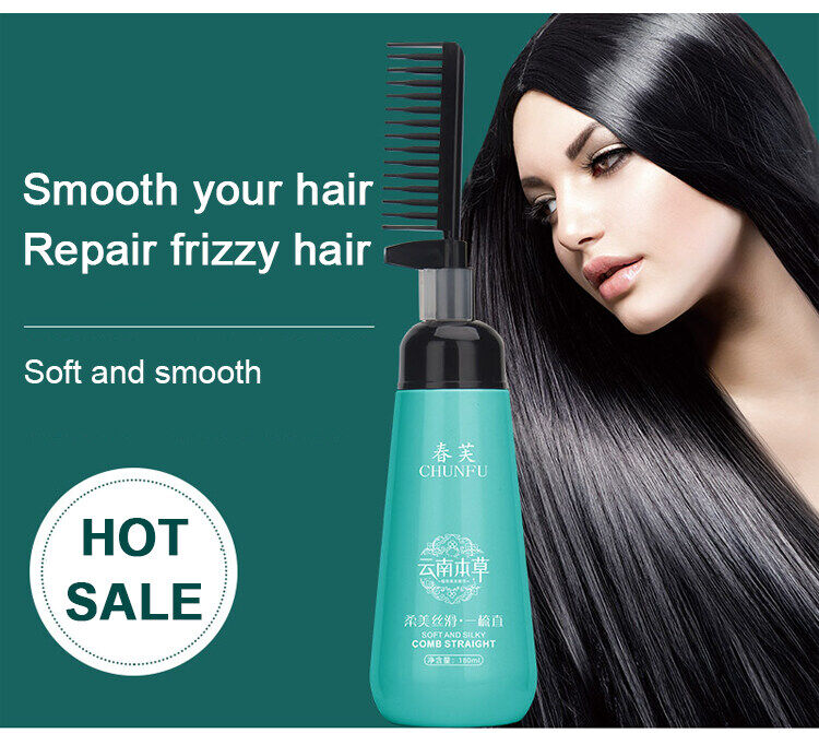 Hair Straightener Cream With Comb Rebonding straight hair cream Keratin