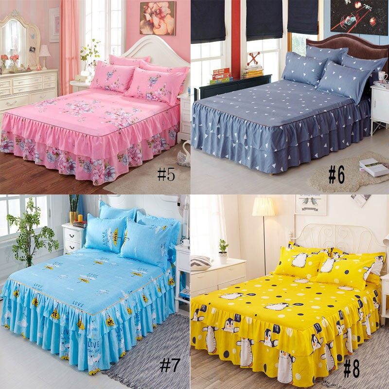 Ga Trải Giường Vừa Vặn Chân Váy Giường King Queen Mềm Mại Chống Trượt