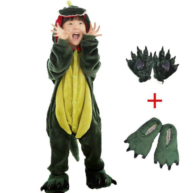 Nơi bán Trang Phục Khủng Long Trẻ Em Động Vật Trẻ Em Pajama Onesie Đính Kèm Giày Chân Nam Nữ 2-11 Tuổi