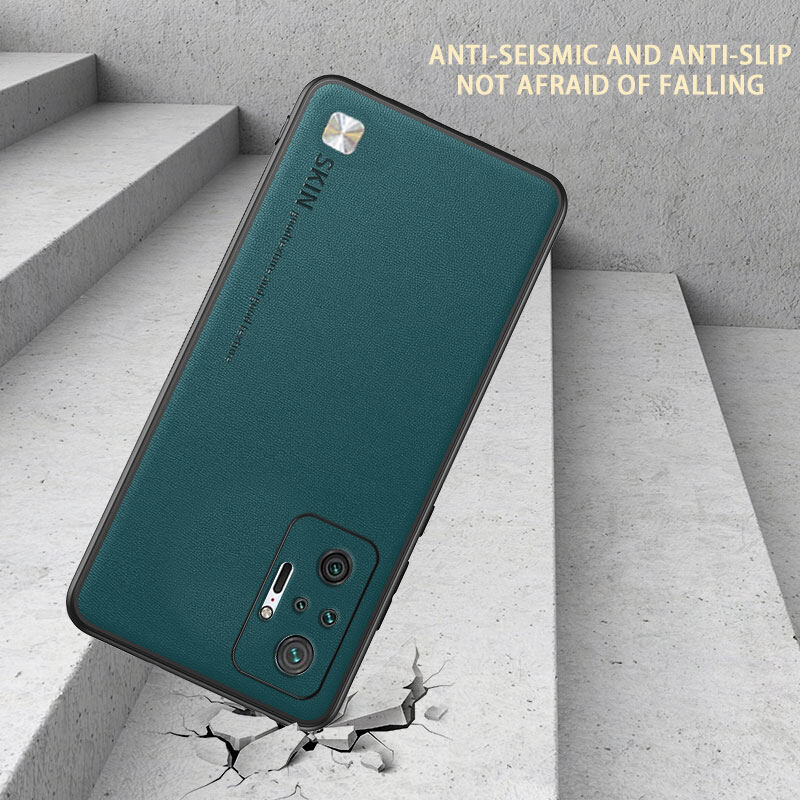 For Xiaomi Redmi Note 10 / Note 10S / Note 10Pro Max 4G Case Plain Skin Leather Cover Redmi Note 10 Pro 4G Soft Bumper Shockproof Coque