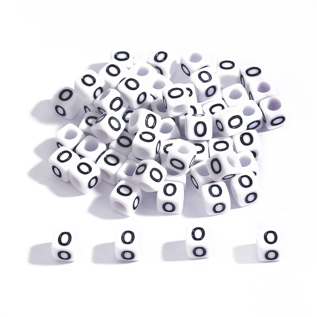 100pcs 6*6mm Acrylic Cube Letter Spacer Beads White Square Alphabet Beads  For DIY Bracelet Necklace Jewelry Making Accessories