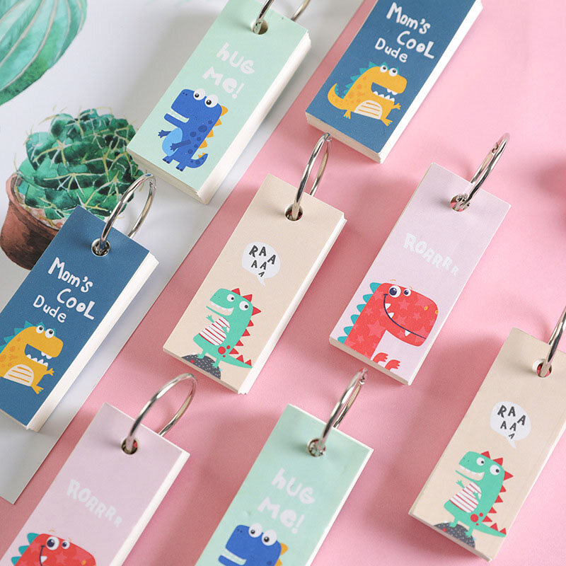 Cute Dinosaur Small Notebook Loose Leaf Word Card Message Card Study Gift