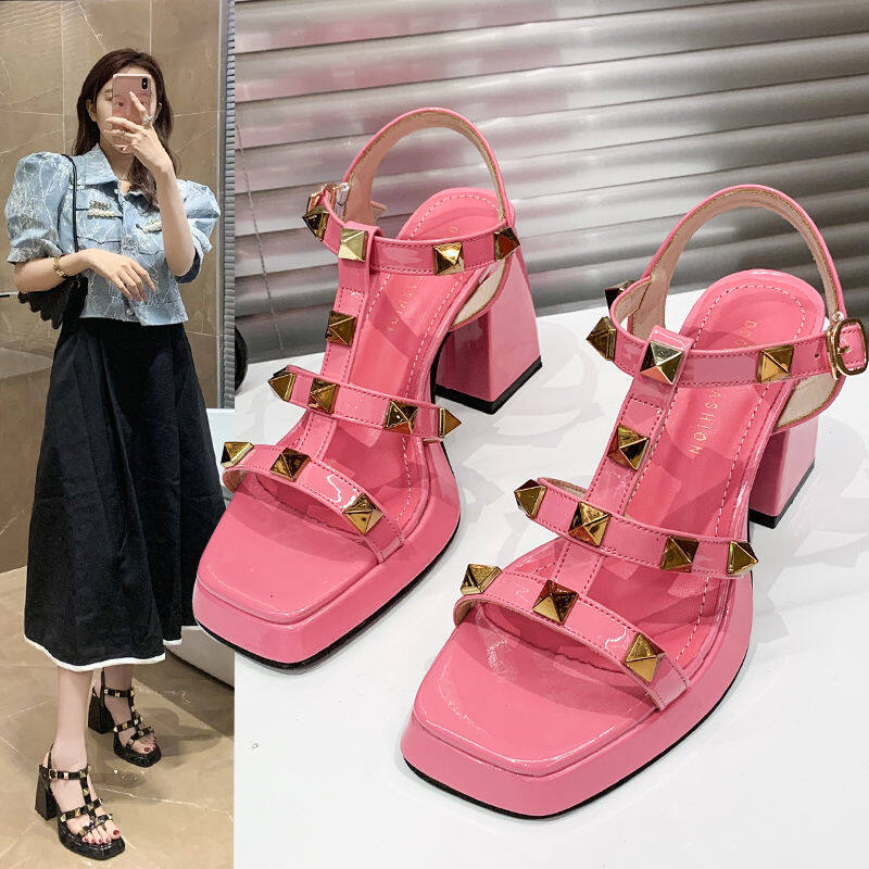 Blonshe Giày Cao Gót Cho Nữ Xăng Đan Cho Nữ Giày Cao Gót Giày Da Nữ Dép Lê Cho Nữ Dép Cao Gót Cho Nữ Dép Xỏ Ngón Giảm Giá INS Mới SH-051808