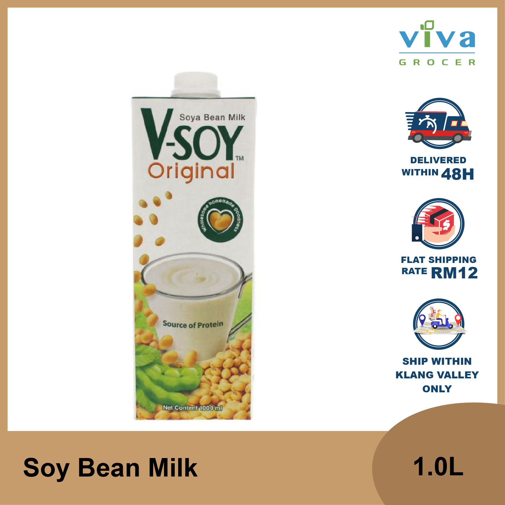 VSoy Original Soya Bean Milk 1L Lazada