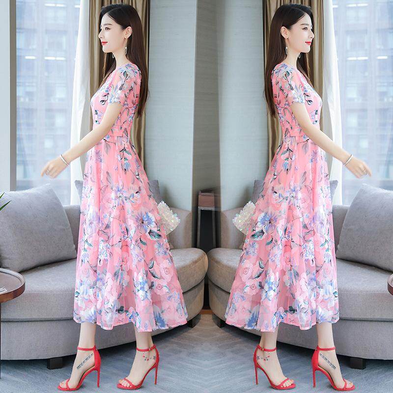 printed long dresses with sleeves
