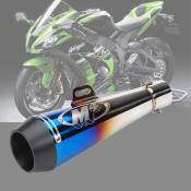 38-51mm Universal Burn blue M4 Exhaust Pipe Motorcycle Muffler Pipe Ekzos Muffler Canister Pipe