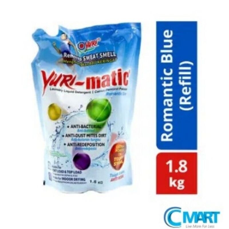 The new 2022 Yuri matic Laundry Liquid Detergent 1.8kg Lazada