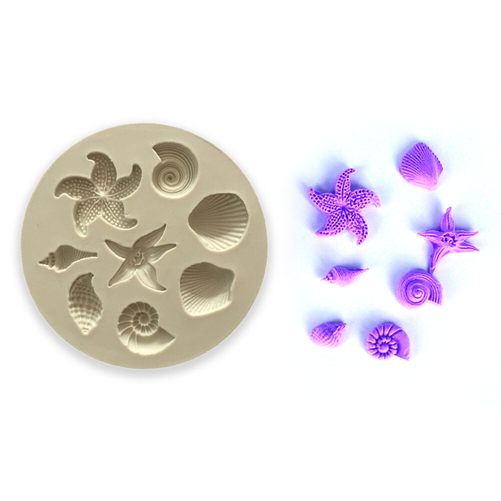 Conch Starfishs Shell Shape Silicone Cake Mold Candy Bakeware Decorating Tool