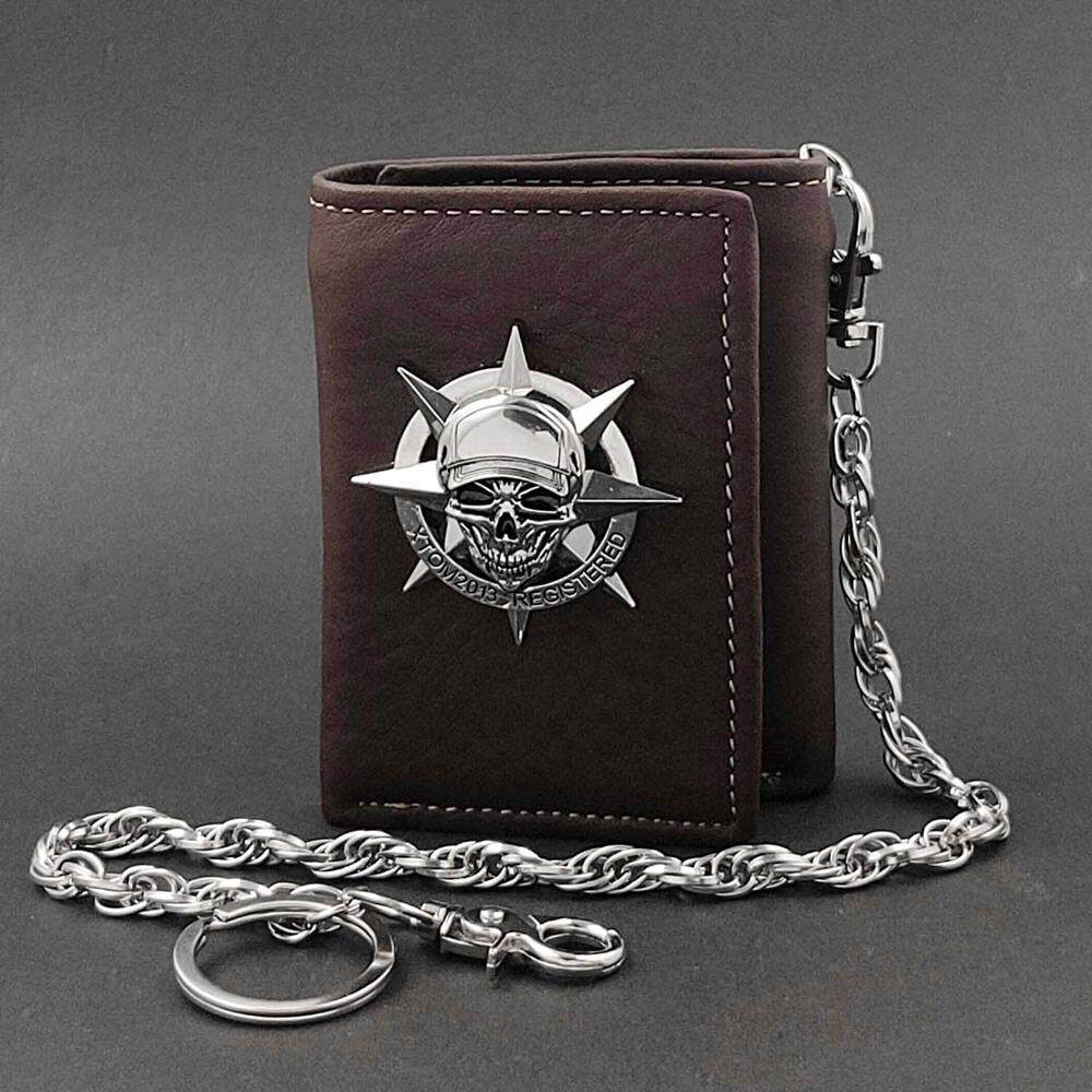 mens leather wallet with chain