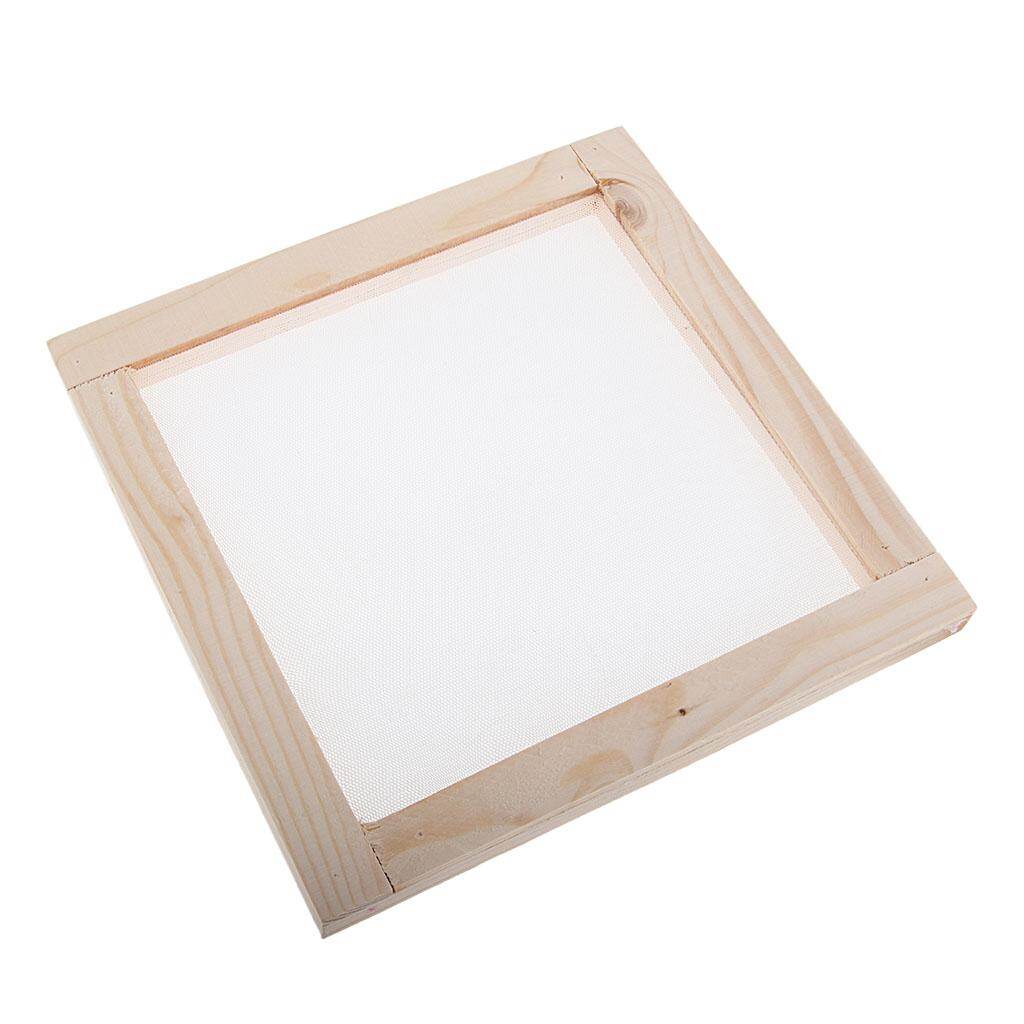 Perfeclan Natural Wood Rectangular Frame with Mesh for Paper Recycling Paper Making Dried Flower Paper Handicrafts Papermaking Mould DIY Tools