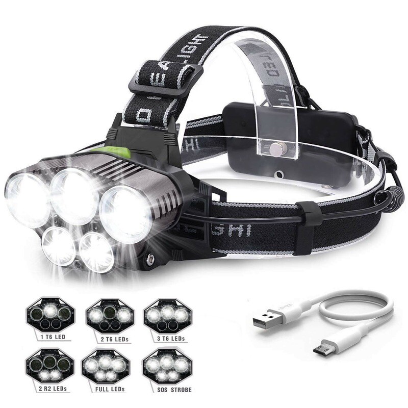 2*Rechargeable Tactical 350000LM  LED Headlamp  Headlight Head Torch Lamp 