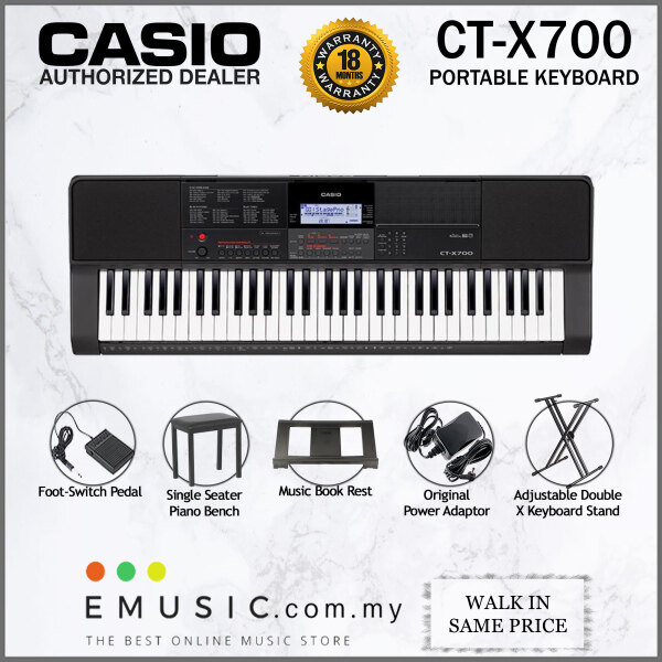 Casio CT-X700 61-key Portable Keyboard with Bench & Pedal (CTX700 / CTX-700 / CT X700) Malaysia