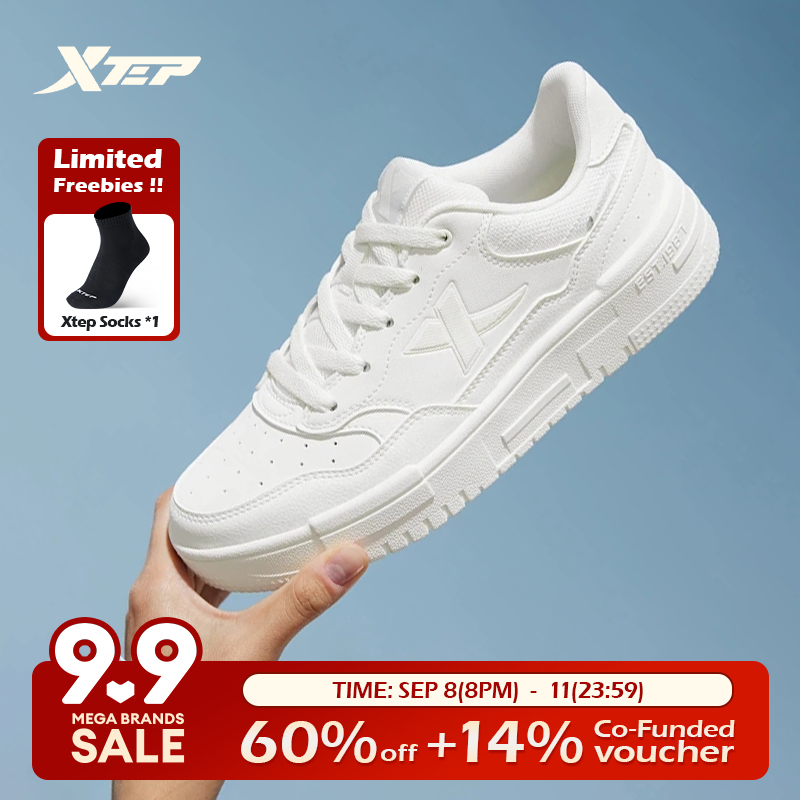 《910》XTEP Men's Couple Skateboard Shoes casual shoes sports sneakers fashion white shoes 876319310029/876318310030