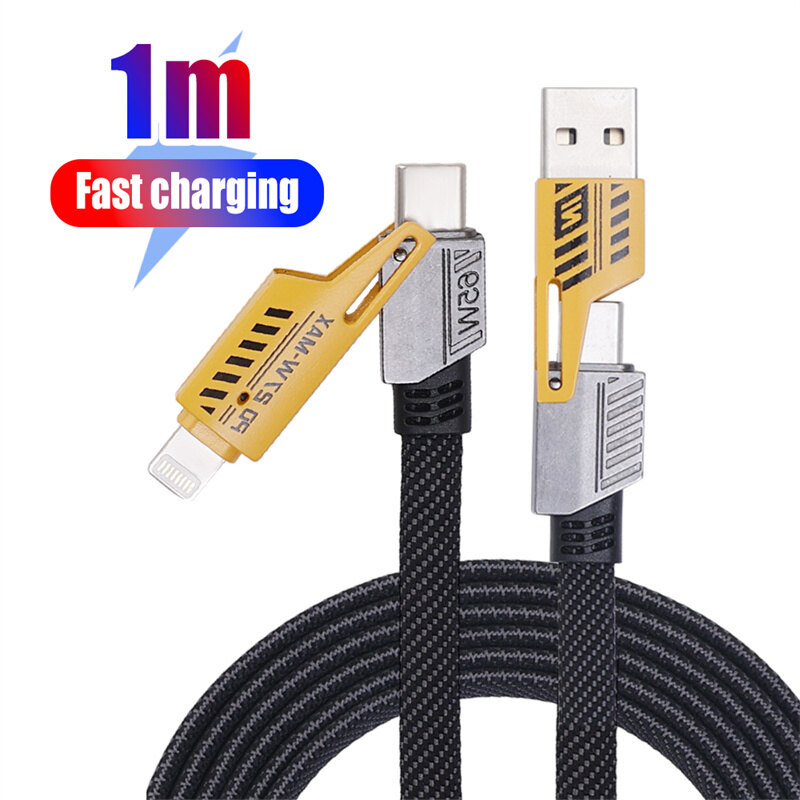 4-in-1 Mobile Phone Charging Cable Usb Cable Data Cable Super Fast Charging PD27W Charging Dual Type-c for Huawei Phones MP4